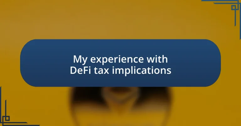 My experience with DeFi tax implications