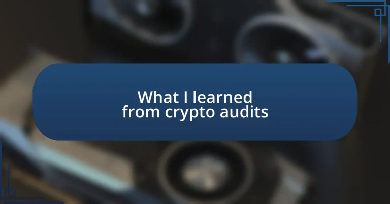 What I learned from crypto audits