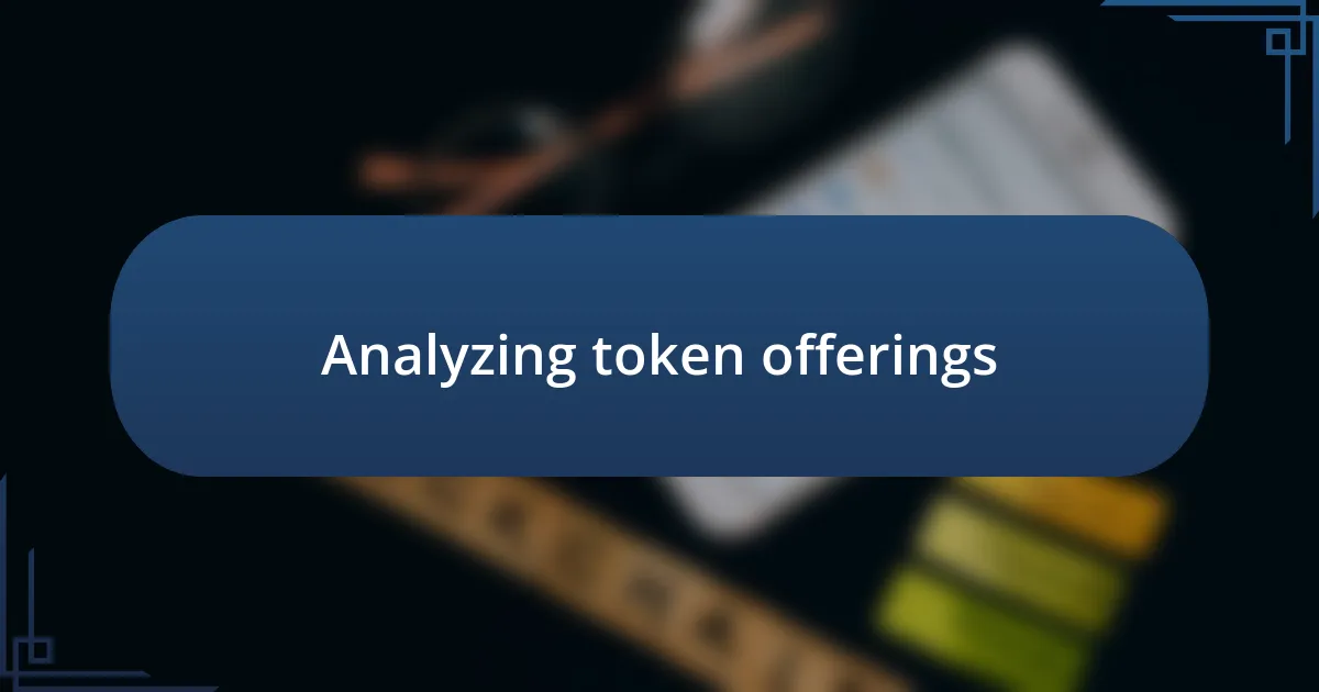 Analyzing token offerings