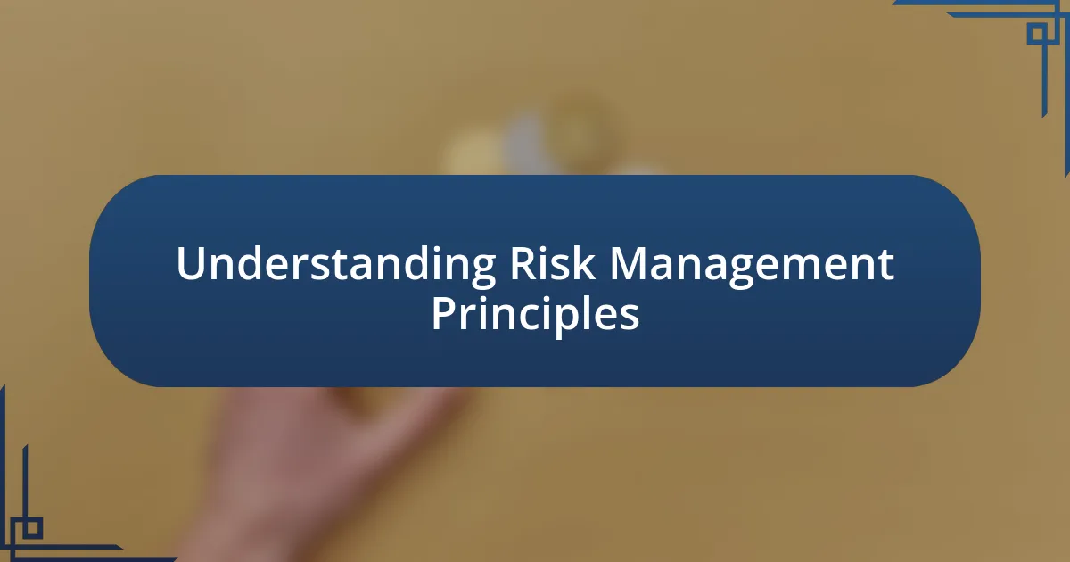 Understanding Risk Management Principles